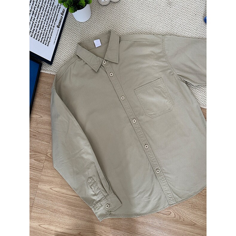 100%棉纯棉衬衫成衣水洗休闲衬衫男女宽松纯色衬衣GC27-P45,男装衬衫,星座301C-5