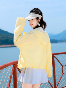新面料内里蕾丝防晒衣女短款2025夏季新款宽松透气防晒服连帽上衣图片