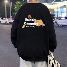 W566卫衣男秋冬新款美式宽松圆领上衣大码男生休闲无帽长袖外套，女装短外套，星座304A