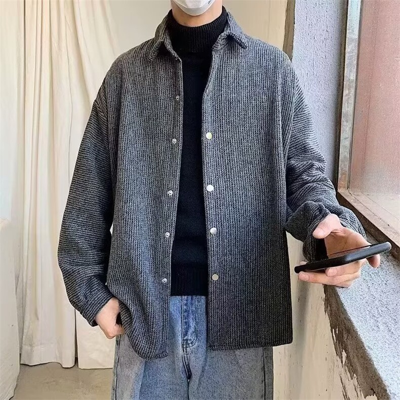 灯芯绒外套男春秋夹克秋季宽松休闲褂子潮牌百搭秋装男士上衣图片