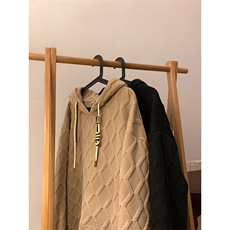 703-W329-P68秋冬立体菱形花纹休闲连帽卫衣，男装卫衣，星座703