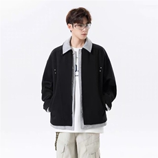 2025美式拼接工装外套男秋新款宽松飞行夹克休闲上衣W6862-P73，男装夹克，星座412-3
