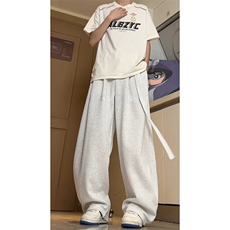 A2003TP55控98-夏季新款2025潮流飘带设计感裤子男宽松垂感休闲裤，男装休闲裤，电商B241