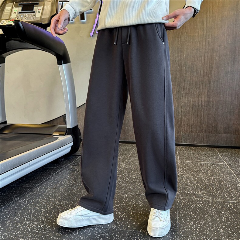 加绒加厚裤子男秋冬季2025新款美式休闲弯刀裤A313-18260-P68,男装卫衣,电商A313