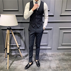 男士马甲套装背心春秋季伴郎服兄弟装新郎结婚礼服团西服马甲裤，男装背心/马甲，星座505-2（原电商A260-1)