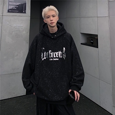 满天星连帽卫衣男款2024春秋季新款重磅潮牌宽松帽衫外套W88-P68，男装卫衣，电商C307