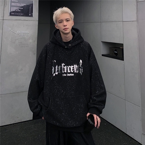 满天星连帽卫衣男款2024春秋季新款重磅潮牌宽松帽衫外套W88-P68图片
