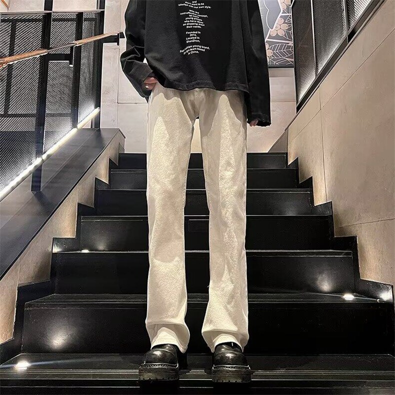 微喇牛仔裤男女韩版潮流修身帅百搭2024秋冬ins长裤RK2270-特P34,男装牛仔裤,星座412-3