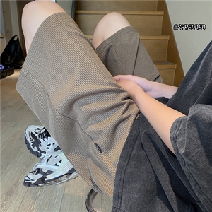 夏季新款港风纯色冰丝裤潮流宽松休闲短裤B315-K23229-p35控48图片