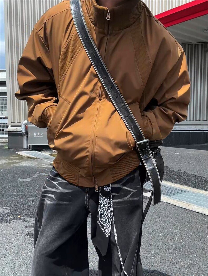 美式短款飞行夹克潮牌cleanfit痞帅高级感立领外套504-W36-特P68,男装夹克,星座504