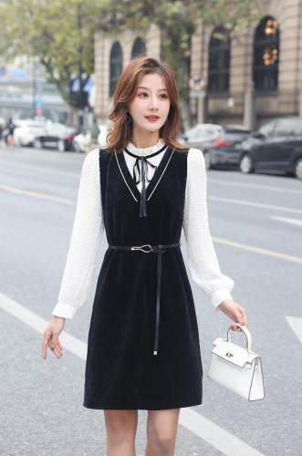 春装连衣裙，女装连衣裙，水锦红