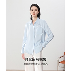 设计感衬衣长袖女春夏秋季新款上衣2025年春季，女装衬衫，拓晨羊绒