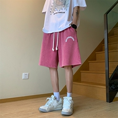 港风纯棉320G重磅水洗做旧发泡印花短裤A014-DY2333-P45控58，男装牛仔裤，电商A014