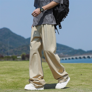 夏季日系宽松直筒工装裤简约复古户外垂感休闲裤现货 K7913-P46图片