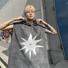 麂皮绒连帽背心坎肩男T恤美式港风JLB439-P30控48，男装背心/马甲，电商B370