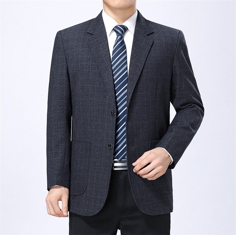 中老年上衣单排扣春季2023年长袖翻领口袋时尚西服AJY37图片