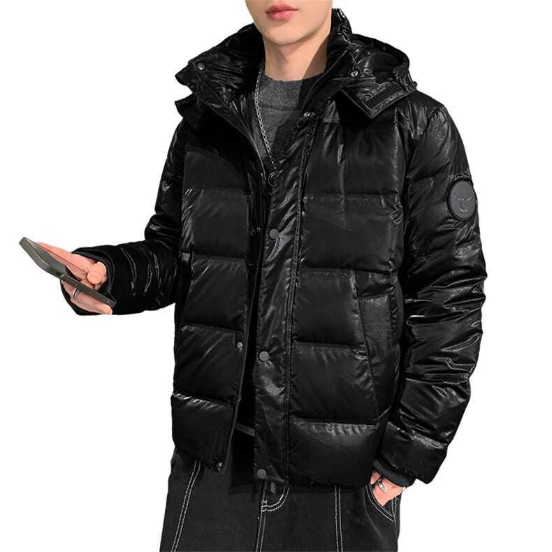 新款宽松休闲外套男士冬季连帽加厚保暖羽绒服中青年时尚潮流上衣,男装羽绒服,电商B212（原钱塘6029）