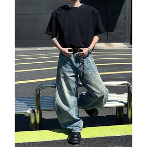 潮牌痞帅炸街t恤男重磅美式金属环扣短袖夏季小众半袖T0582-P48图片