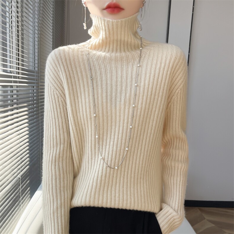 加厚高领羊毛衫女宽松套头毛衣大码秋冬新款针织打底衫,针织衫/毛衣,贵皇网供仓