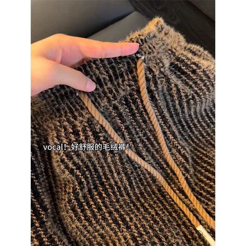 老钱风金丝绒面裤子男春秋肌理感直筒裤美式复古休闲裤LCK144-P64,男装休闲裤,星座1008