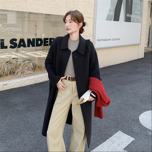 2025冬季新款韩系显瘦时尚气质复古百搭毛呢大衣女长款呢子外套潮图片