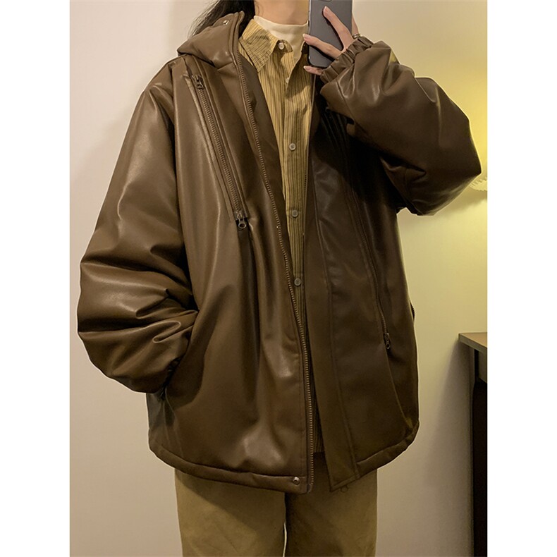 XZ213-GKMY8862-P128控148抖音品质直播供货中长款夹棉皮衣棉服,男装皮衣,星座213