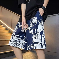 时尚青少年日常沙滩裤夏季潮流宽松休闲花短裤新款简约潮流宽松型，男装休闲裤，星座506A