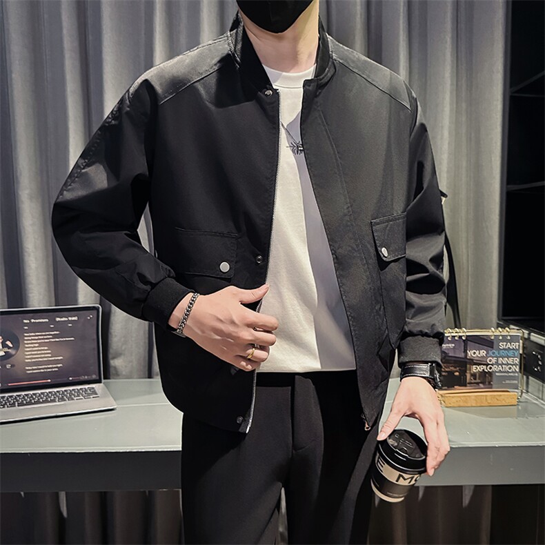 社会小伙秋装新款男时尚工装夹克男店主外套JK81B-P78控128卡其,男装夹克,星座301B-1