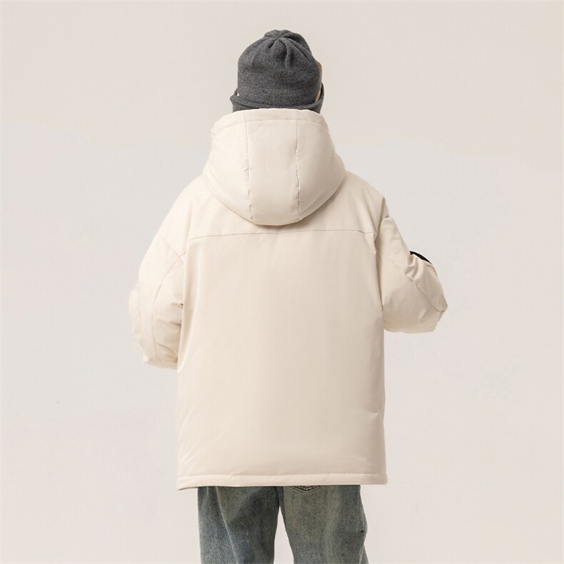新标90白鸭绒简约休闲连帽工装外套纯色加厚羽绒服ESY0222-P230,男装羽绒服,电商B306