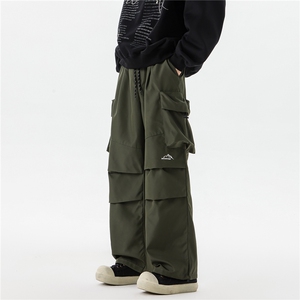8XL-M刺绣冲锋裤男款大码春秋户外机能登山裤直筒阔腿裤KZ020P50图片