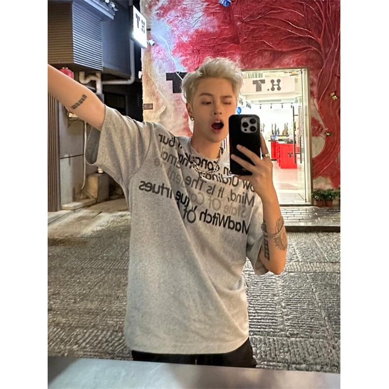 网络图现货cleanfit美式重磅高街复古小领口短袖t恤TX1017-P35,男装T恤,星座715-7