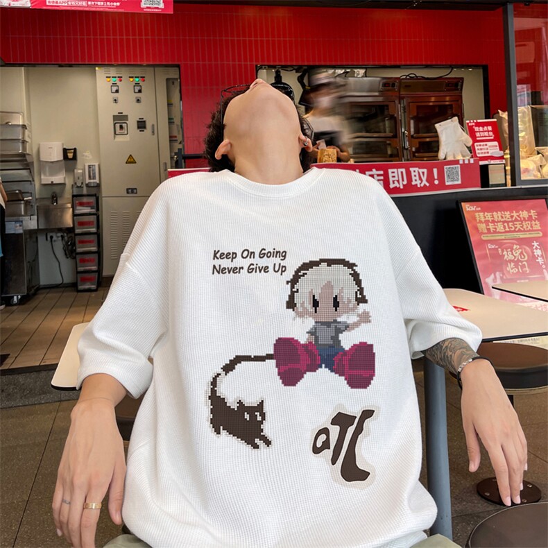 量大优！供视频！港风华夫格短袖T恤半袖男HT160-特P18,男装T恤,电商B367