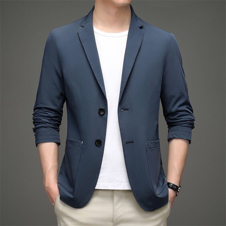 2024春秋季休闲小西装男士外套中青年便服单西时尚男装西服上衣，男装西服，钱塘6003（原4033）