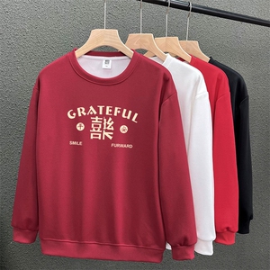 1506-1/WH041薄款/P40新款本命年红色卫衣圆领宽松长袖上衣新年图片