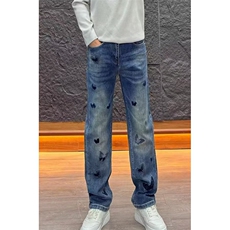 【008】刺绣牛仔裤男新款宽松阔腿直筒裤休闲裤A079-N352-P54，男装牛仔裤，电商A079