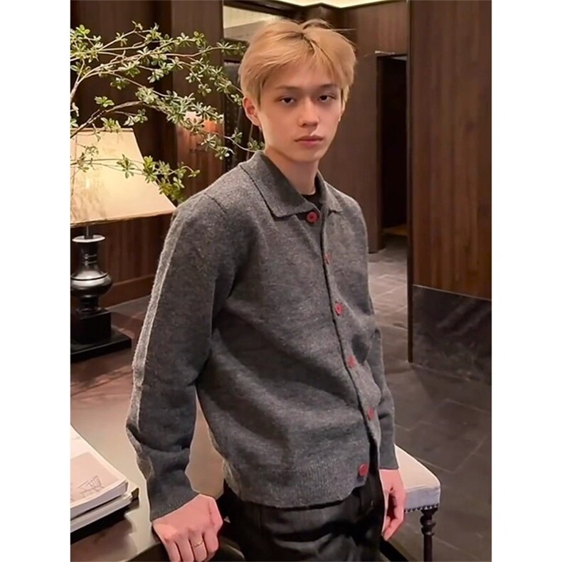开衫毛衣男款秋冬季高级感老钱风针织衫美式复古外套MY5248,男装针织衫/毛衣,星座516A