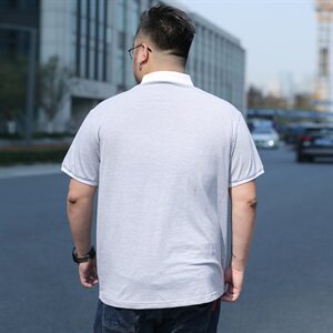 男士短袖T恤夏季薄款休闲上衣半袖体恤衫POLO衫加肥大码1902款图片