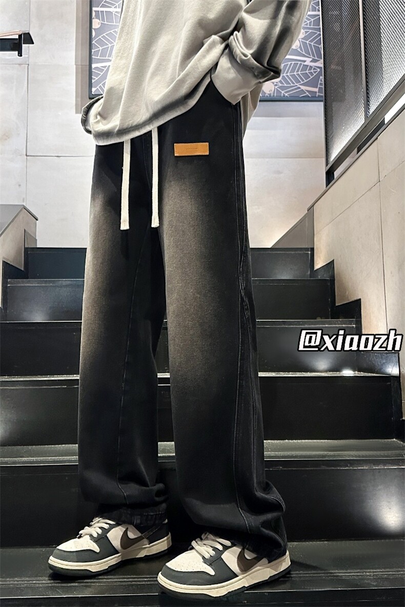 XZ616秋季重磅设计感贴标分割休闲牛仔长裤TY1010特P65控78,男装休闲裤,星座512A（原616）