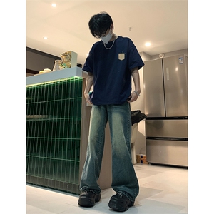 已做版权风纯棉短袖男潮夏季宽松新中式百搭竹子T恤T60-P25图片