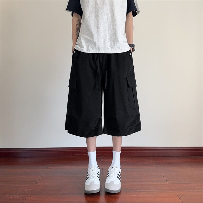 抖音品质新款美式高街工装宽松休闲七分裤B315-K25766-特p45控88,男装休闲裤,电商B315