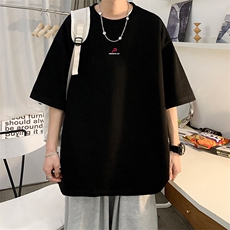 抖音得物二开现货220克夏装重磅美式高街宽松短袖t恤MT199，男装T恤，电商A486-1