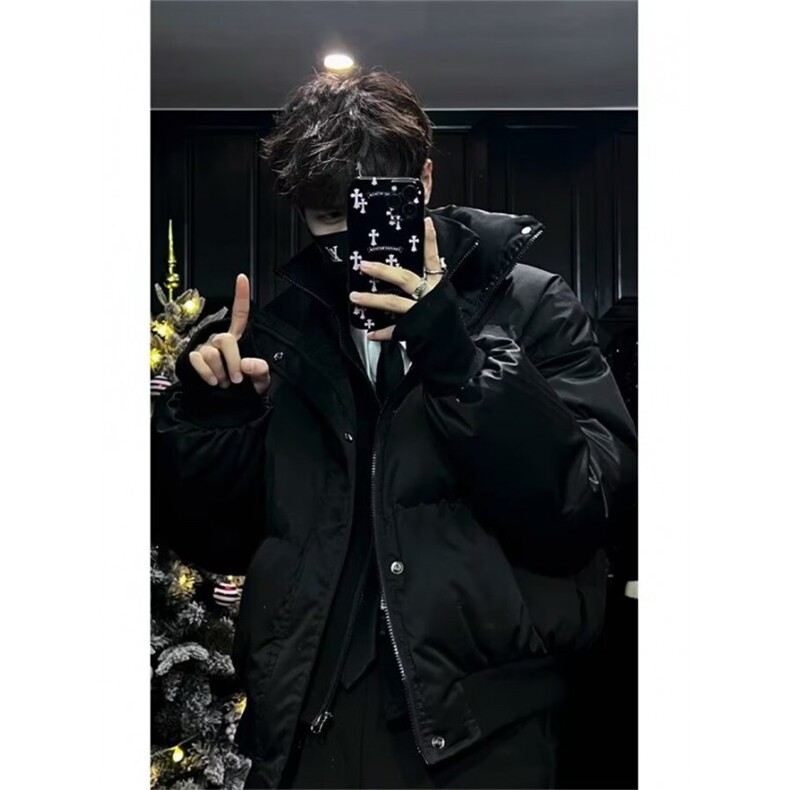 秋冬男士立领棉服修身短款假两件外套夹棉设计感纯色棉衣MC440,男装棉衣,星座1116A（原606A-3）