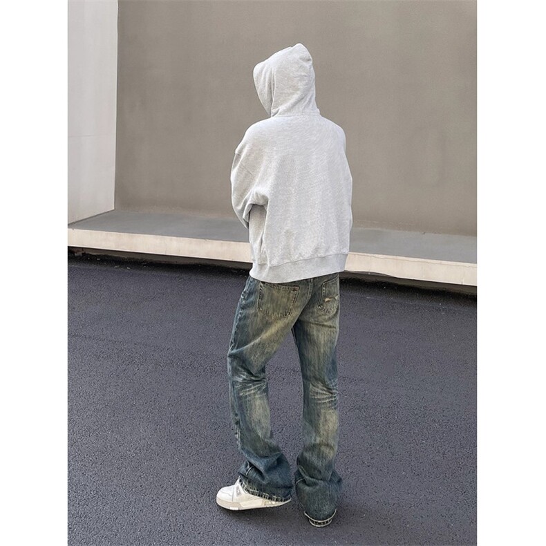 现货！闪电纹cleanfit高街牛仔裤口袋设计感微喇直筒裤R2011-P58,男装牛仔裤,星座1005-6