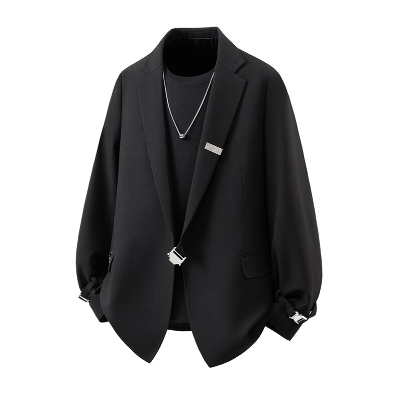 金属搭扣大码M-5XL西服男成分 96%聚酯纤维4%氨纶XF78126P95控148图片