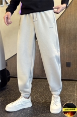 加绒加厚裤子男冬季2025新款宽松直筒运动裤A313-18019-P68，女装休闲裤，电商A313
