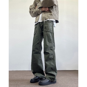 美式口袋褶皱微喇工装K裤男潮牌小众cleanfit休闲裤子K5812X-P53图片