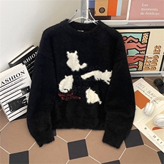 秋冬加厚毛衣男女潮宽松日系针织衫冬季机洗线衣外套潮MY381P51，男装针织衫/毛衣，星座1013-5