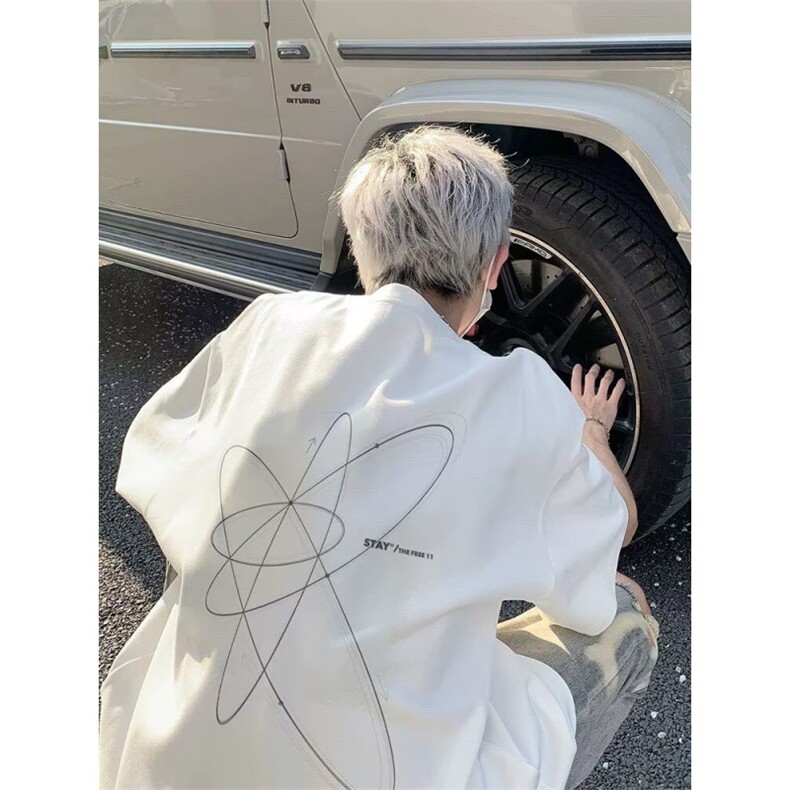 1506-1/TN541/P30重磅夏季短袖t恤潮牌大码宽松百搭学生上衣，男装T恤，星座1506-1