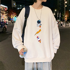 S6165-P28加绒款-P33秋季圆领卫衣男大码韩版宽松长袖外套，男装卫衣，电商A040