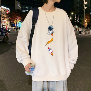 S6165-P28 加绒款-P33 秋季圆领卫衣男大码韩版宽松长袖外套图片